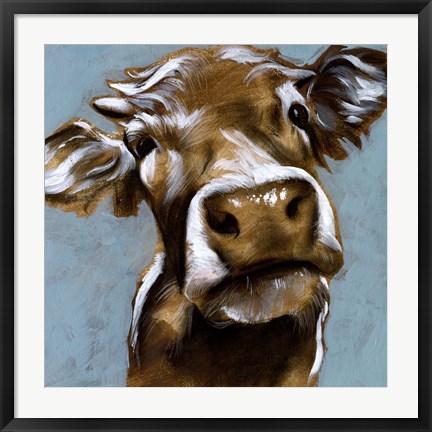Framed Cow Kisses I Print
