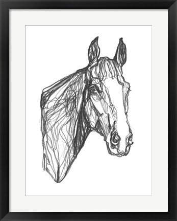 Framed Equine Contour I Print