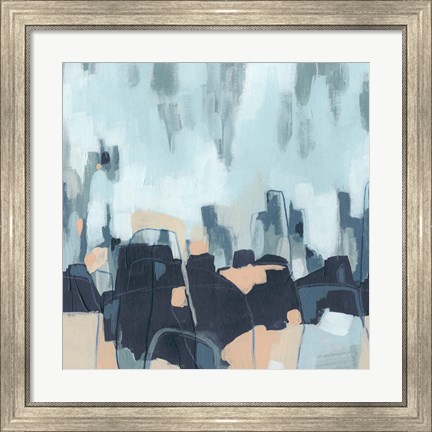 Framed Abstracted Indigo Skyline I Print