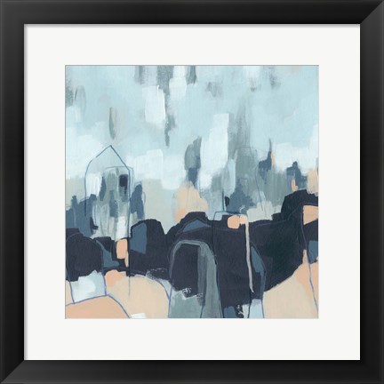 Framed Abstracted Indigo Skyline II Print