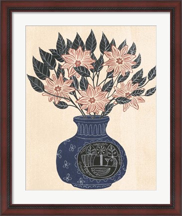 Framed Vase of Flowers III Print