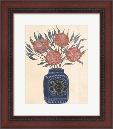 Framed Vase of Flowers IV Print