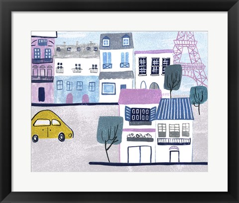 Framed Bonjour Paris III Print