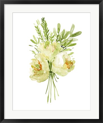 Framed Bouquet with Peony II Print
