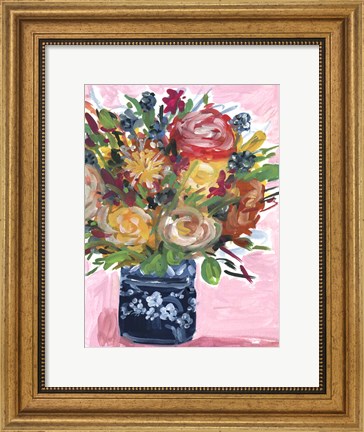 Framed Bouquet in a Vase II Print