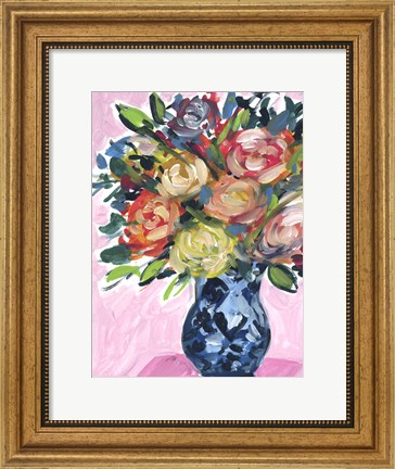 Framed Bouquet in a Vase IV Print
