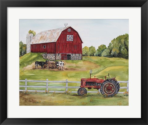 Framed Rural Red Barn B Print