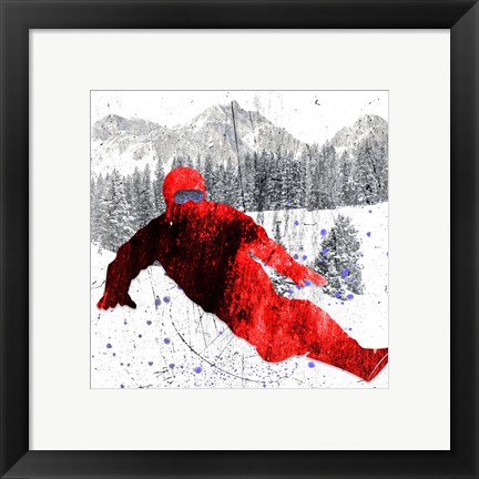Framed Extreme Snowboarder 02 Print