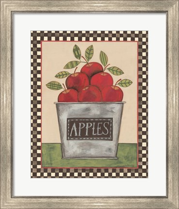 Framed Bucket of Apples Print