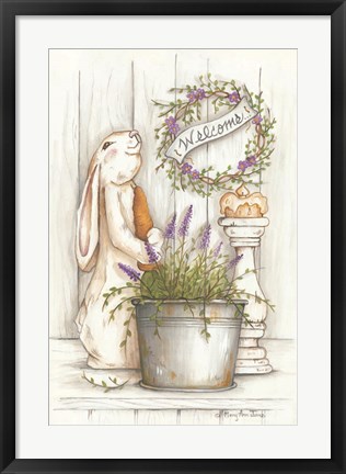 Framed Welcome Bunny Print