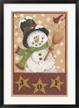 Framed Snowman&#39;s Joy Print