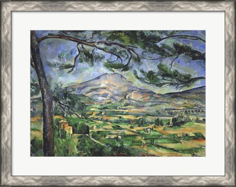 Framed Mont Sainte-Victoire with Large Pine Tree Print
