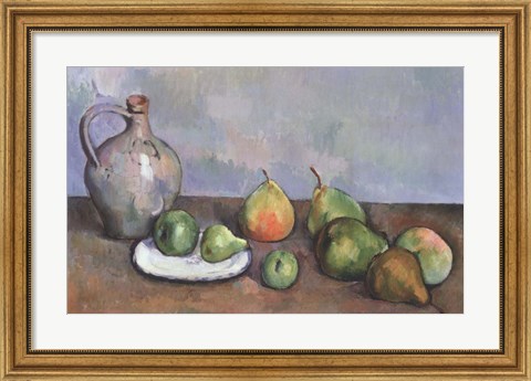 Framed Still Life with Pitcher and Fruit Print