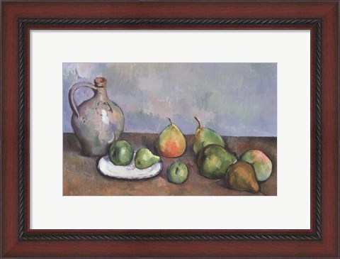 Framed Still Life with Pitcher and Fruit Print