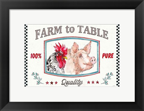 Framed Farm Signs I Print