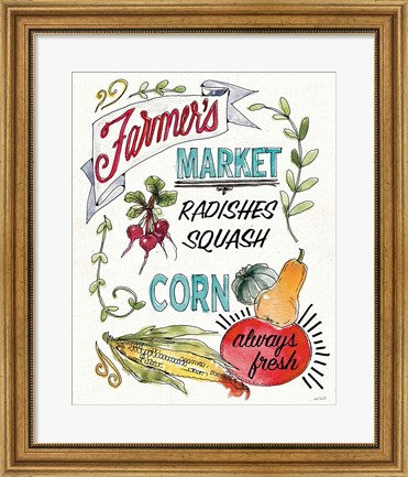 Framed Veggie Market VII Print