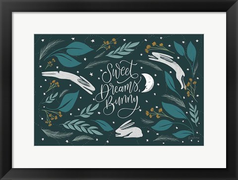 Framed Sweet Dreams Bunny I Print