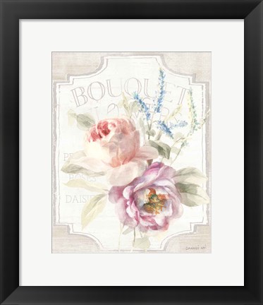 Framed Cottage Garden V on wood Print