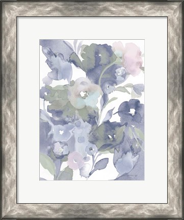 Framed Jewel Garden I Blue Print