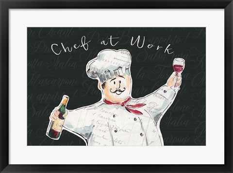 Framed Chef at Work I Print