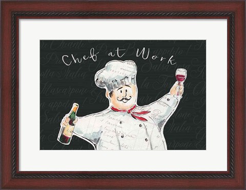Framed Chef at Work I Print