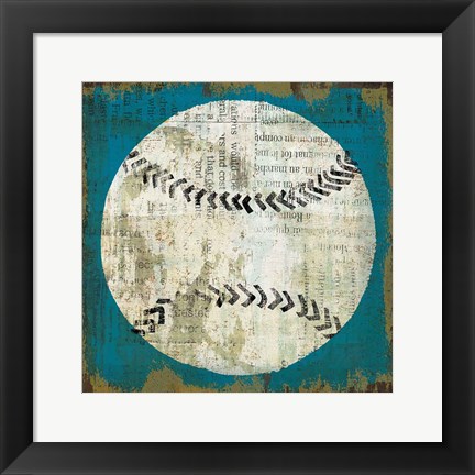 Framed Ball I on Blue Print