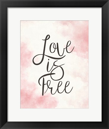 Framed Love Is Free - Pink Print