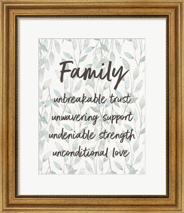 Framed Family Unbreakable Trust - Leaves Print