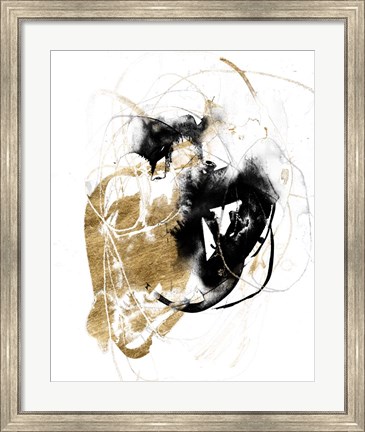Framed Black &amp; Gold Splash III Print