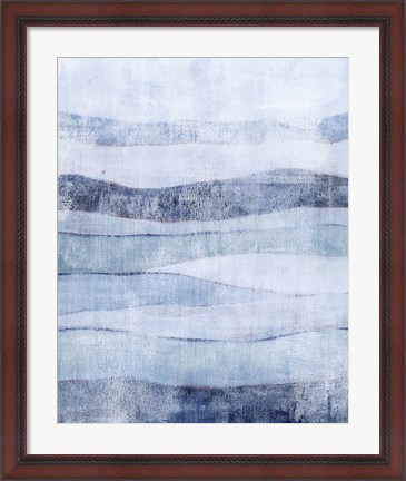 Framed White Out in Blue II Print