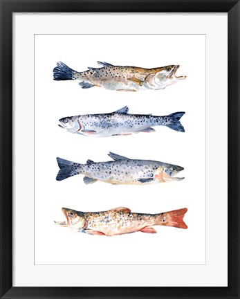 Framed Stacked Trout I Print