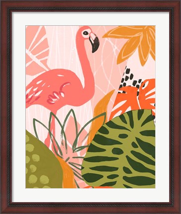Framed Jungle Flamingo II Print