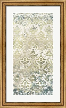 Framed Emerald Textile I Print
