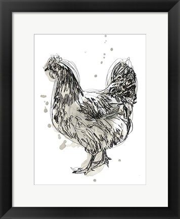 Framed Feathered Fowl IV Print