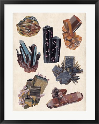 Framed Vintage Minerals I Print
