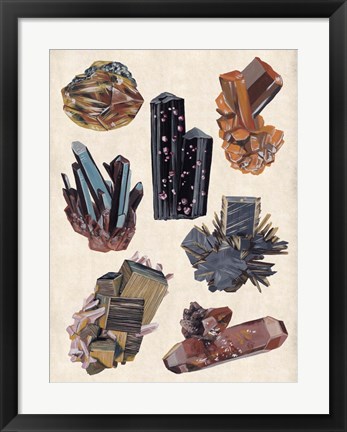 Framed Vintage Minerals I Print