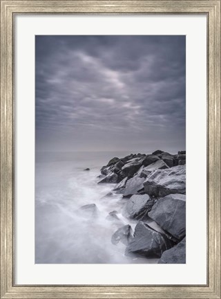 Framed Stormy Shoreline, Cape May National Seashore, NJ Print
