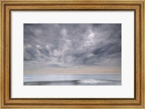 Framed Stormy Seascape, Cape May National Seashore, NJ Print
