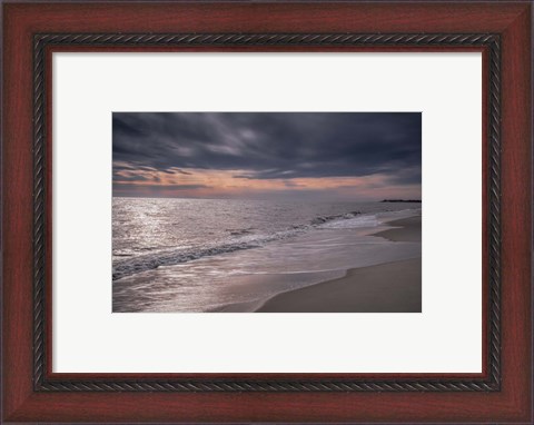 Framed Sunset on Shore, Cape May National Seashore, NJ Print