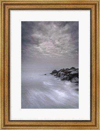 Framed Stormy Beach Landscape, Cape May National Seashore, NJ Print