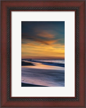 Framed Sunrise On Winter Shoreline 1, Cape May National Seashore, NJ Print