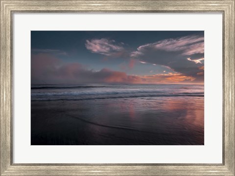 Framed Sunset On Ocean Shore 3, Cape May National Seashore, NJ Print