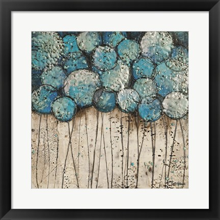 Framed Bubble Trees in Blue Print