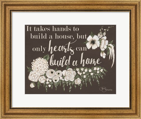 Framed Hearts Can Build a Home Print