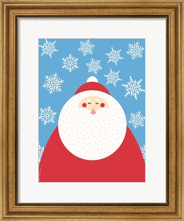 Framed Snowflake Santa Claus Print