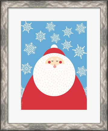 Framed Snowflake Santa Claus Print