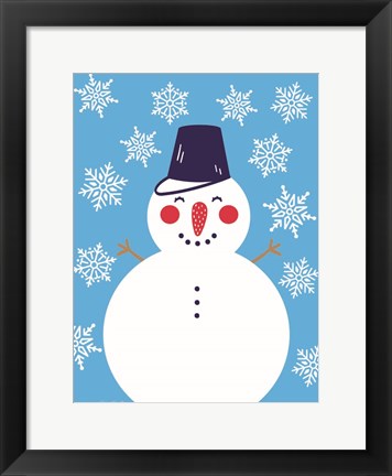 Framed Snowflake Snowman Print