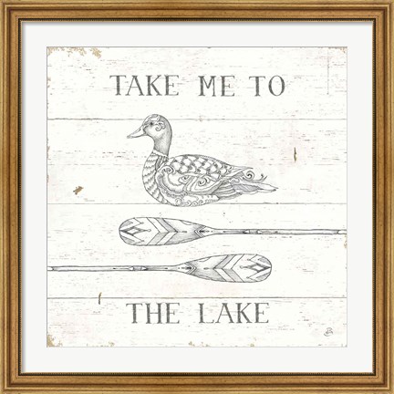 Framed Lake Sketches VII Print