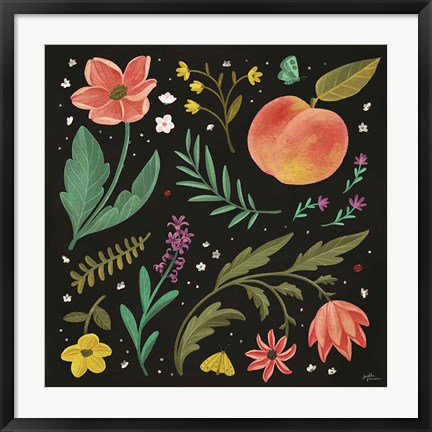 Framed Spring Botanical II Black Print