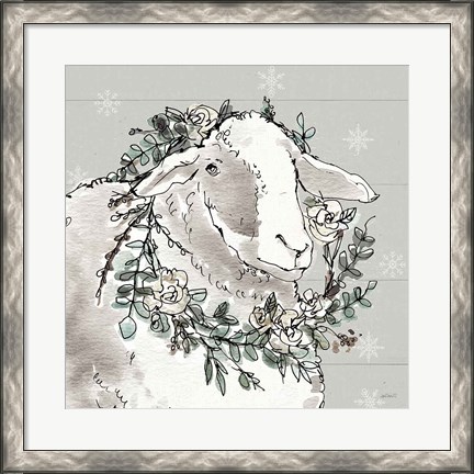 Framed Modern Farmhouse XIII Snowflakes Print